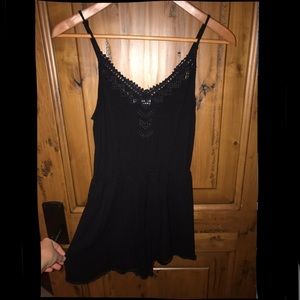 black lush nordstrom romper with stitch detailing